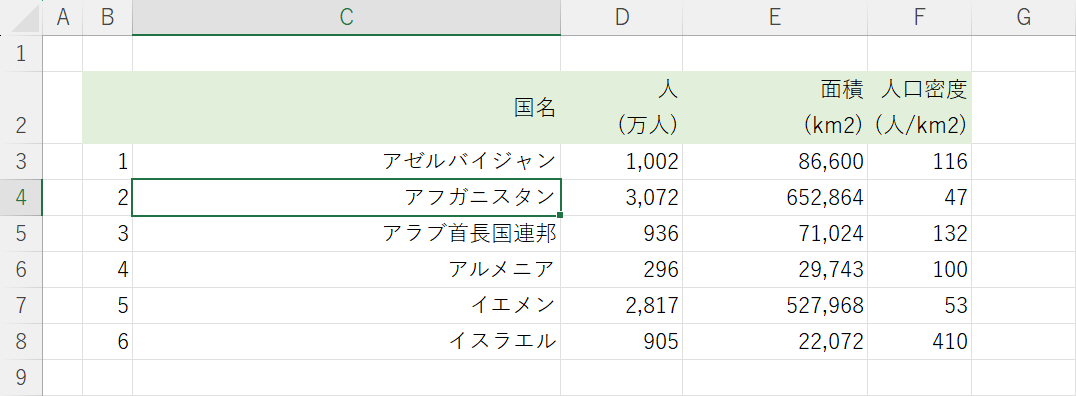 離れたセルを選択したいとき