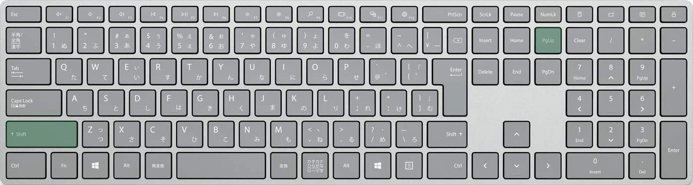 上方向に1画面分選択範囲を拡張するショートカット