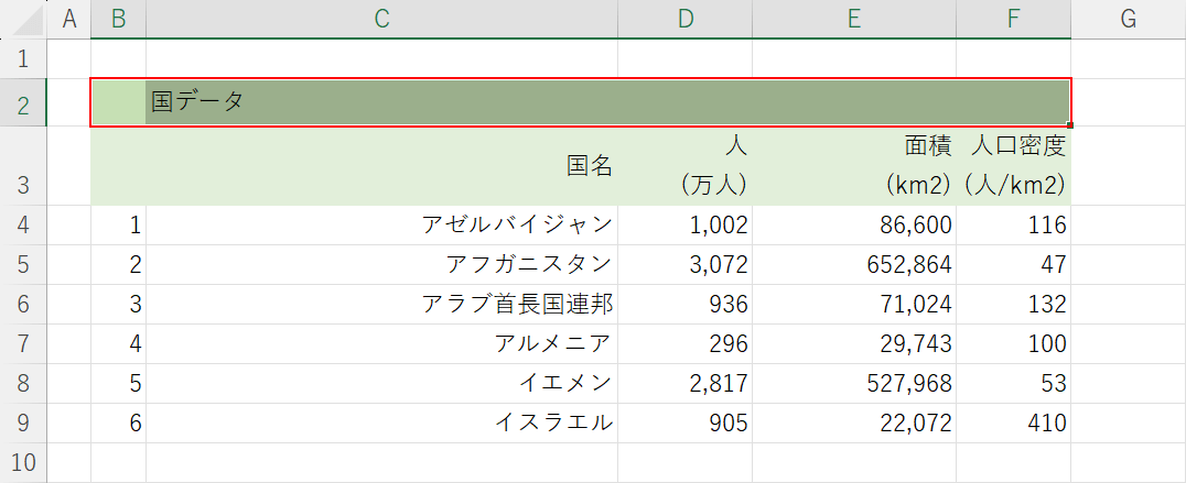 セルを選択する