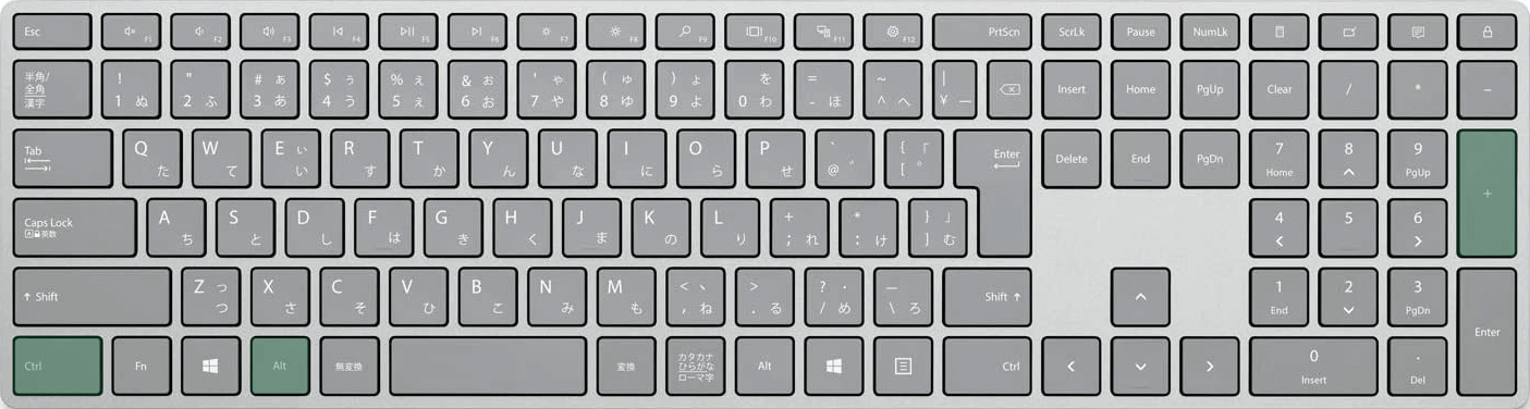 テンキーを利用する場合