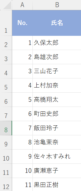 苗字と名前の間にスペースがない