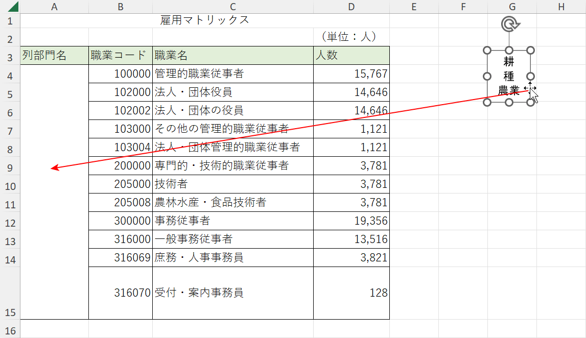 テキストボックスを移動する