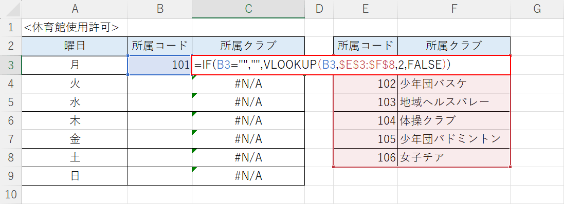 関数を入力する