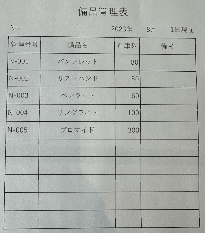 実際に印刷したもの