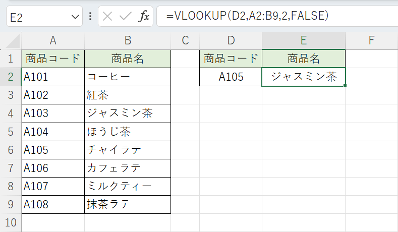 検索値と検索結果が一致していない