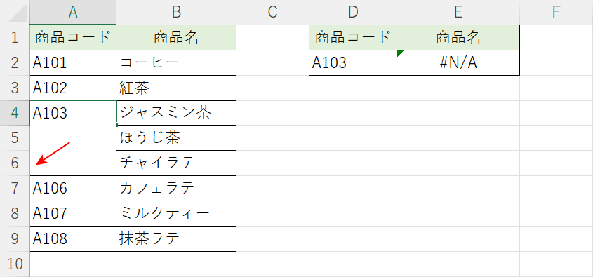 改行が入っている