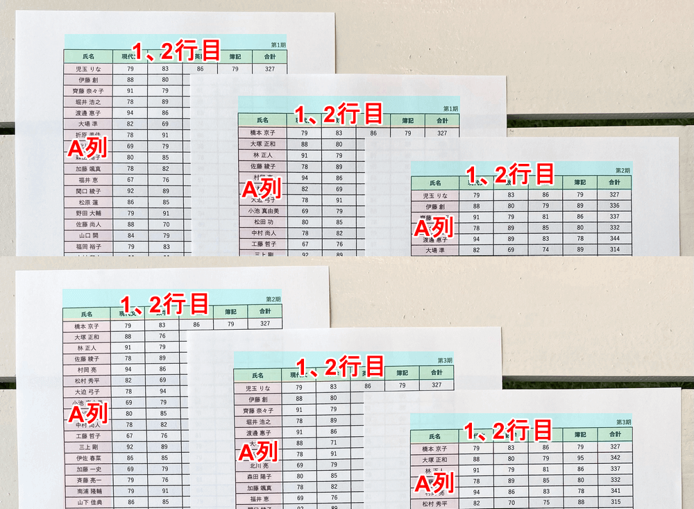 エクセルでセルを固定して印刷する方法