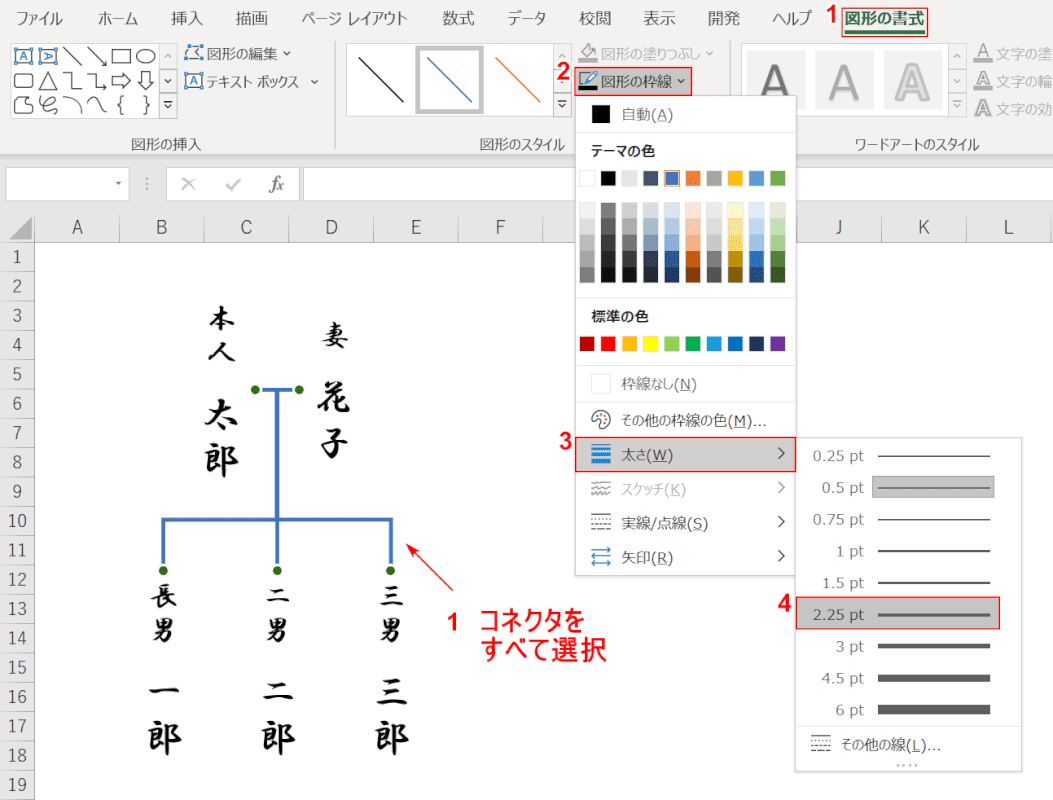 エクセルを利用した家系図の作成方法｜Office Hack
