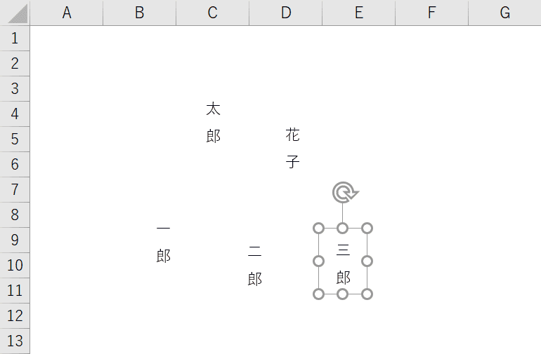 全てのテキストボックスを準備