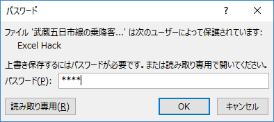 書き込みパスワード解除