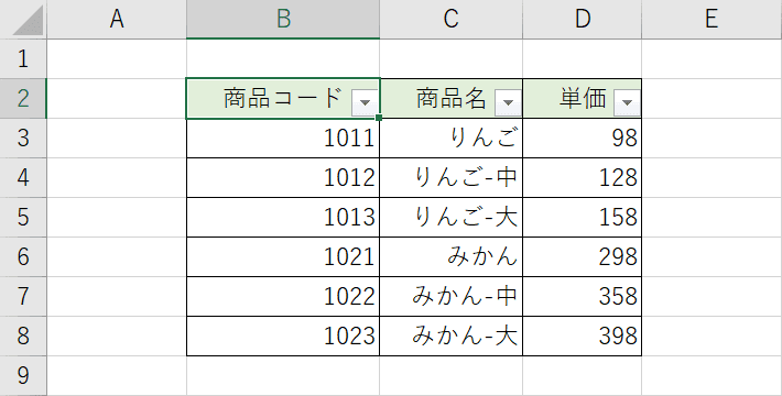 フィルターの配置確認