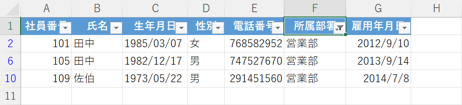 結果が抽出される