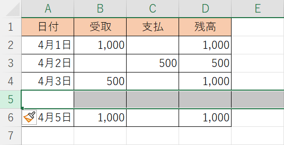 行を挿入する