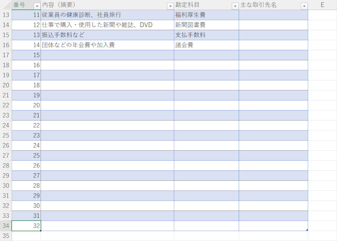 書式が自動的に設定される