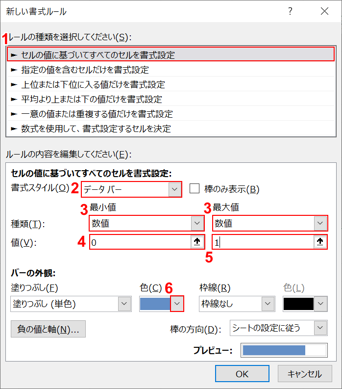 新しい書式ルール