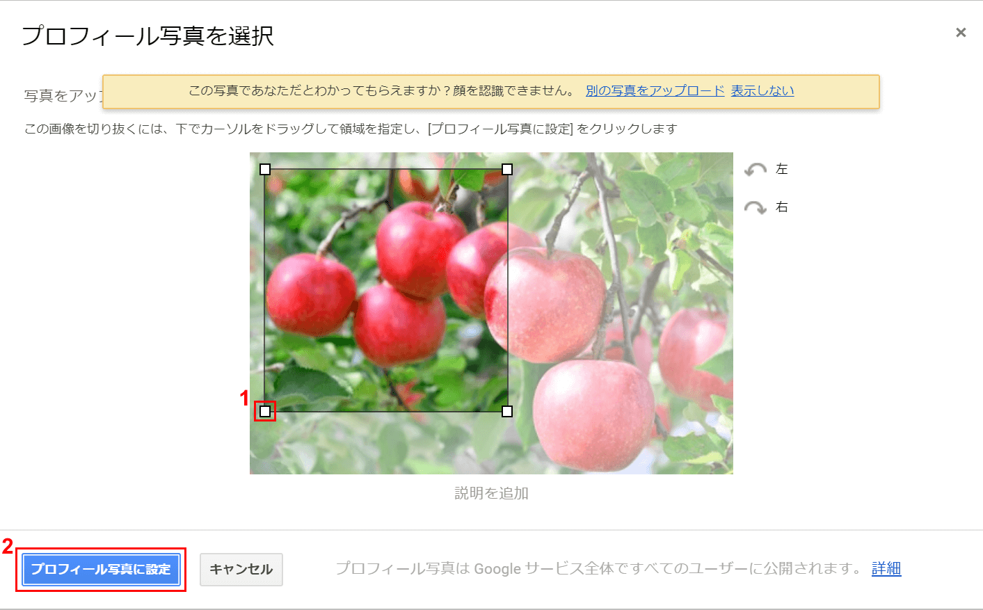 写真の使用する範囲を決める