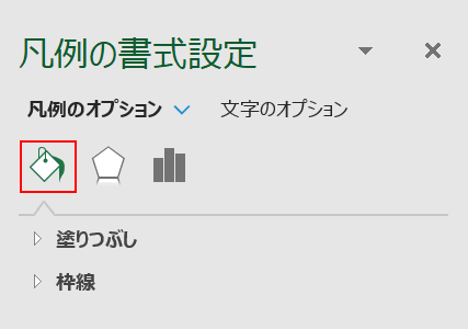 凡例の塗りつぶしと線の編集