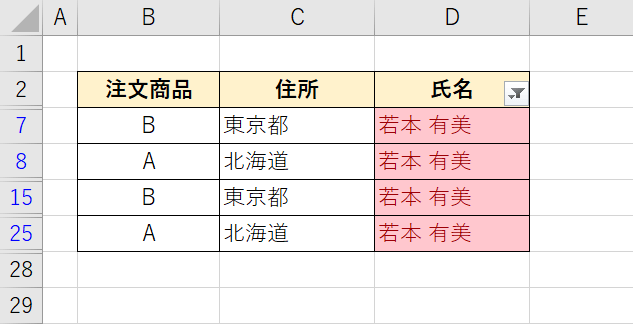 同じ名前をまとめられた