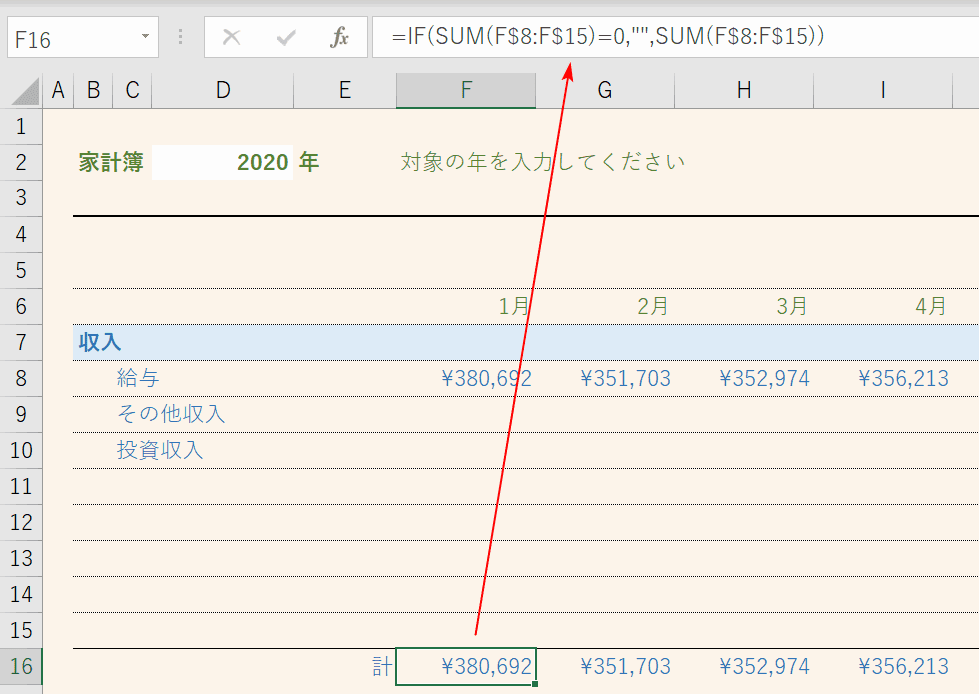 月別の合計
