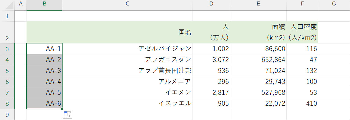 自動採番できた