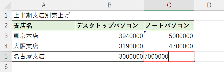 新しいデータを入力する