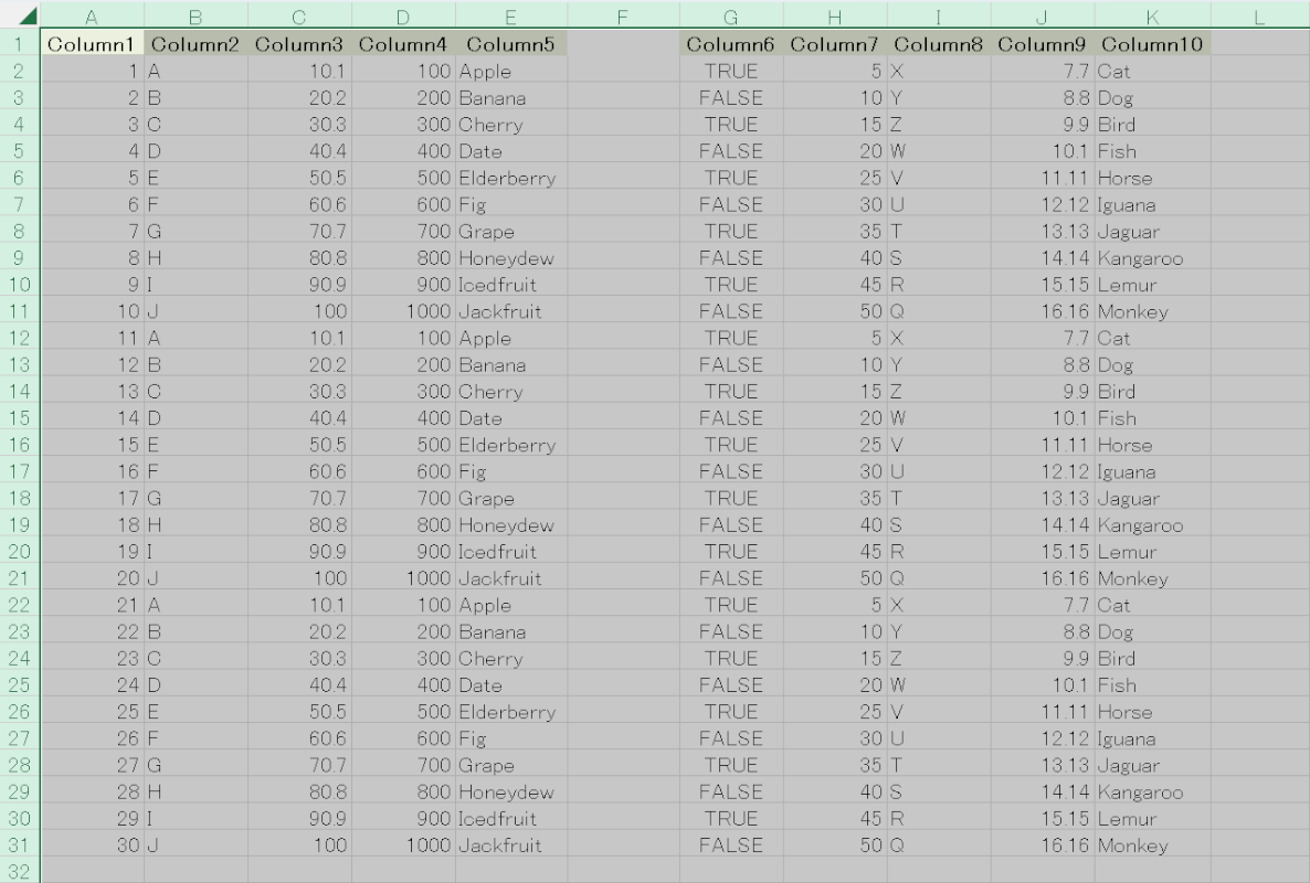 貼り付けの完了