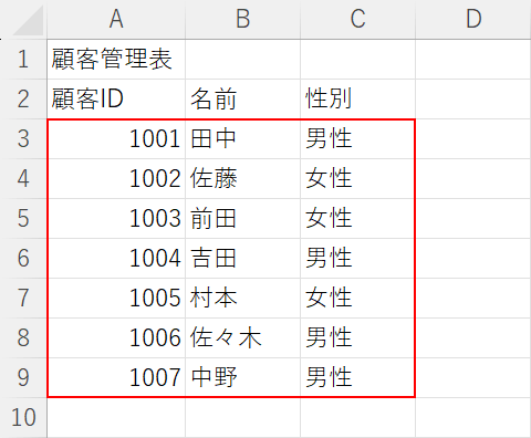 データを入力する