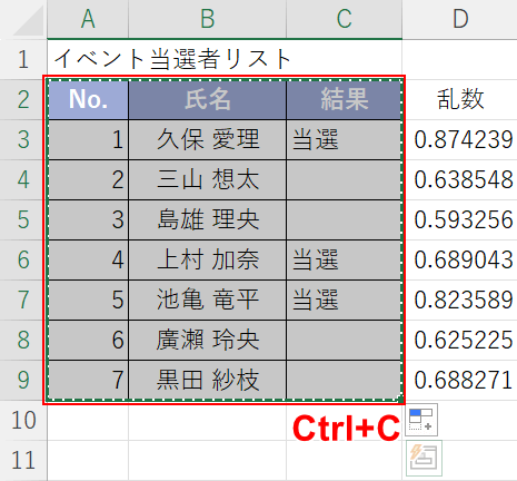 コピーする