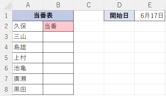 当番に色付けすることができた