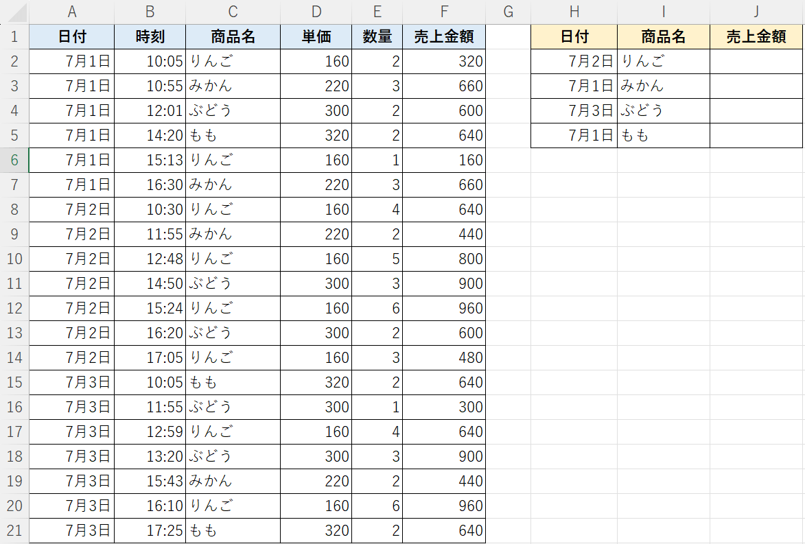 複数条件で集計したい