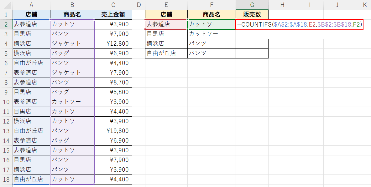 関数を入力する