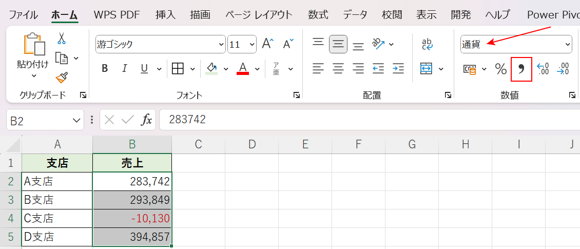 通貨になるとマイナスは赤字になる