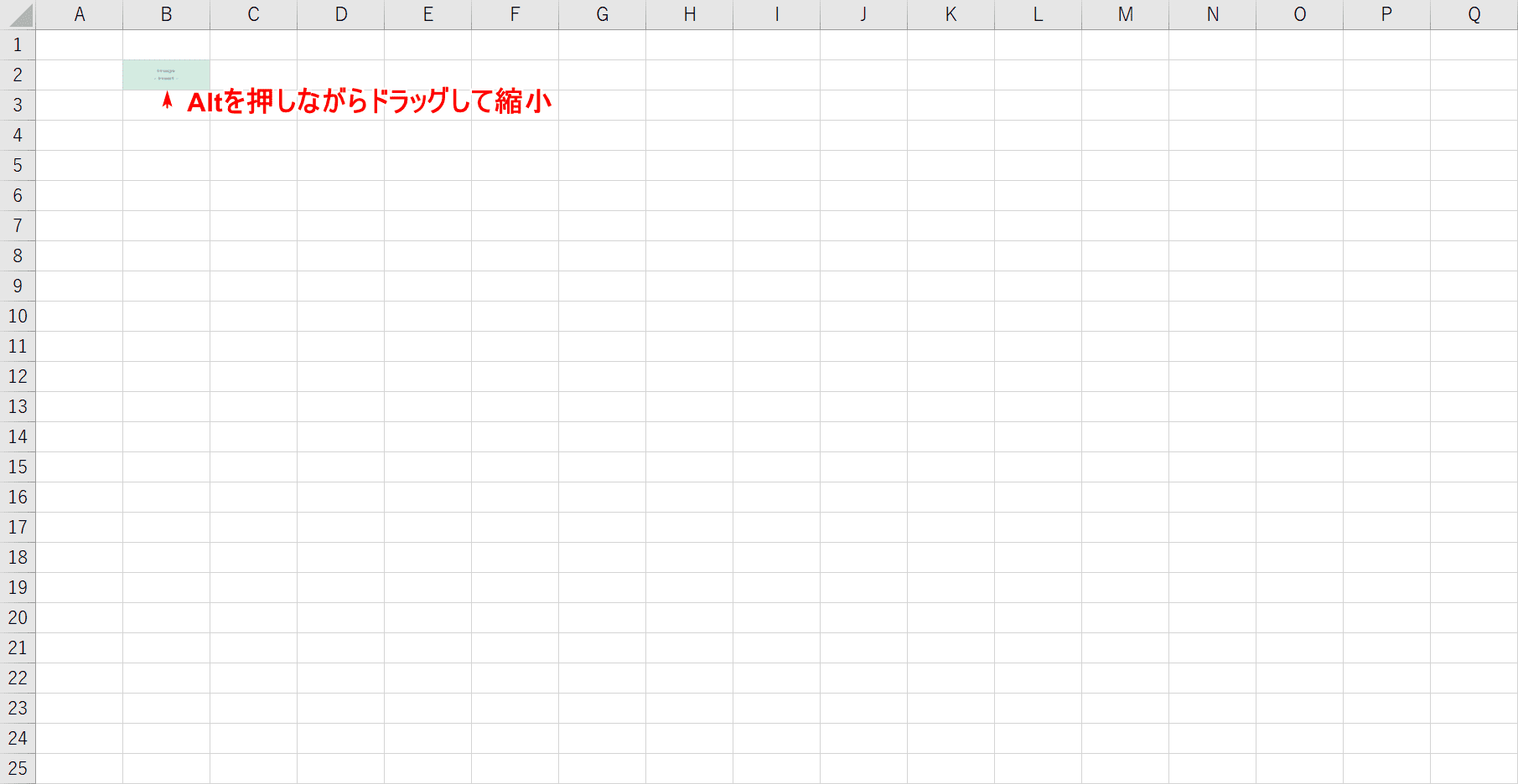 セルにスナップしながら縮小