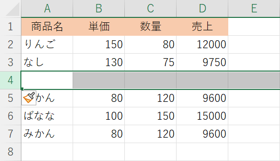 行を挿入できた