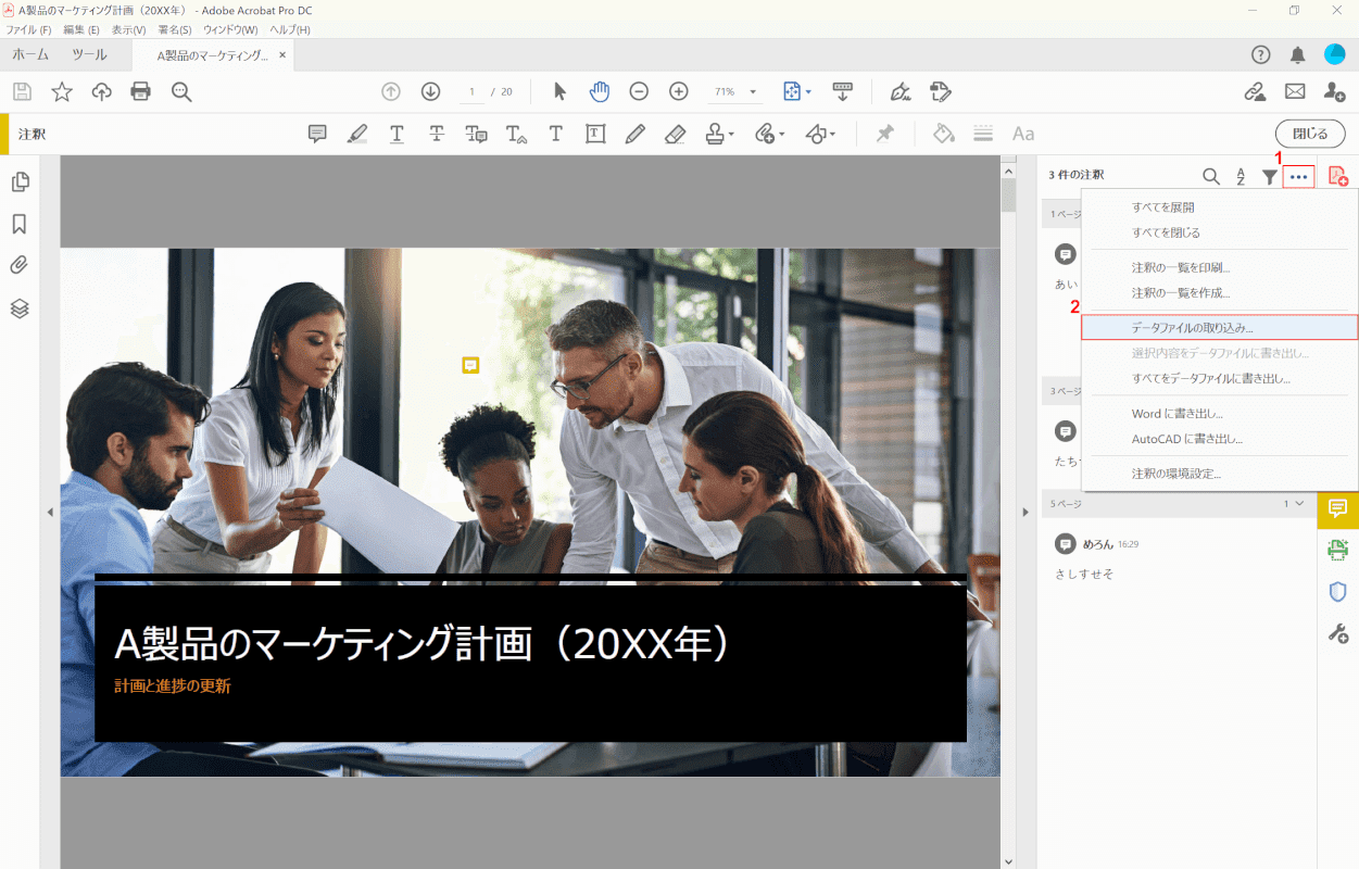 integration Adobe Acrobat Pro 注釈