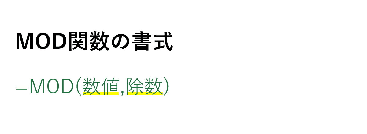 MOD関数の書式