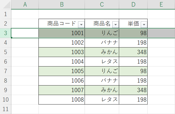 一行ずれる