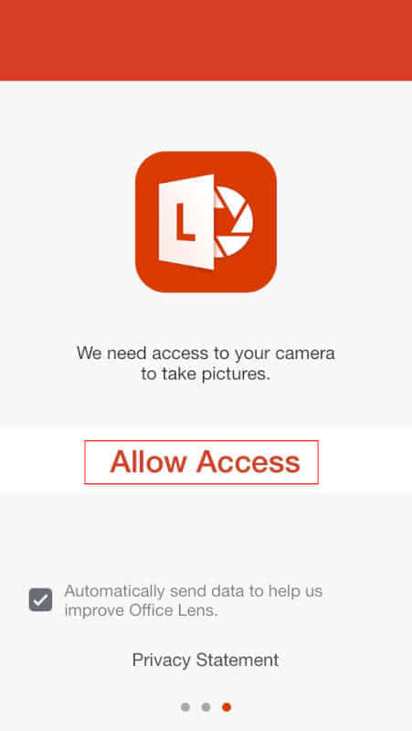 iPhoneでOffice Lensを開く③