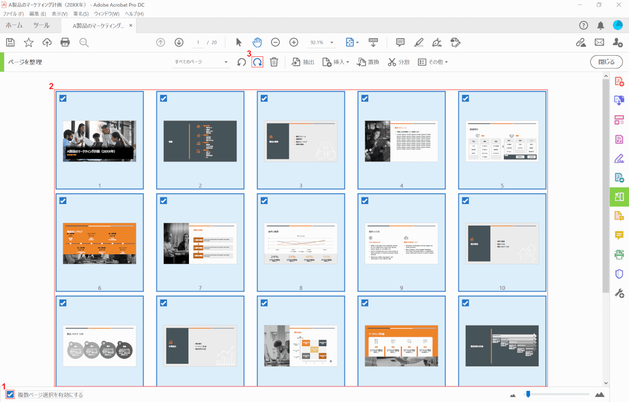 pdf-cannot-be-saved 回転するデータの選択