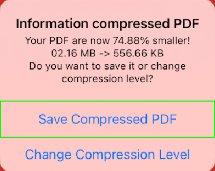 SaveCompressed PDFを選択する