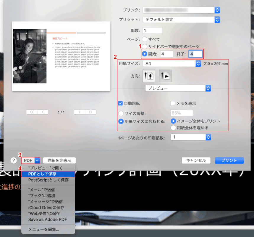 pdf-save-only-one-page mac プレビュー 設定