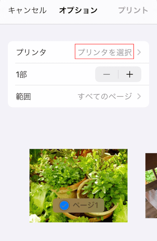 プリンターを選択