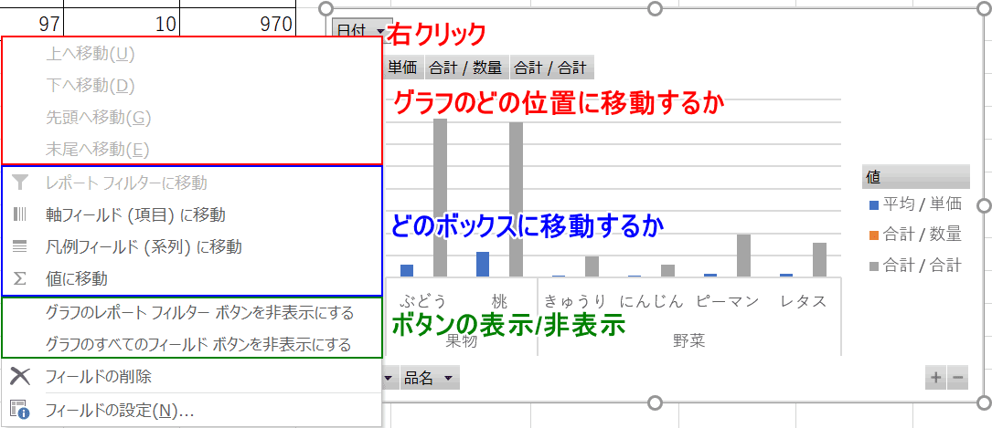コンテキストメニュー