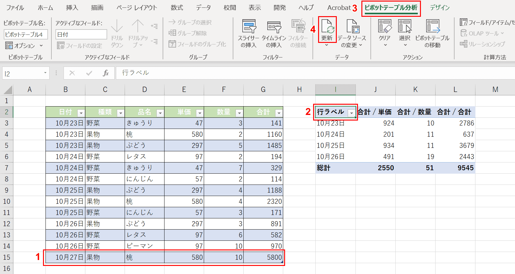 エクセルのピボットテーブルの範囲変更方法｜Office Hack