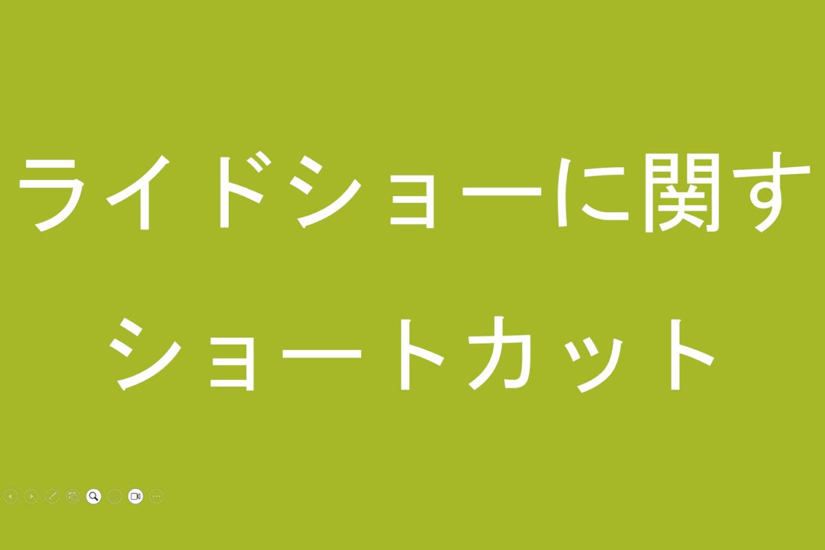 スライドが拡大されている状態