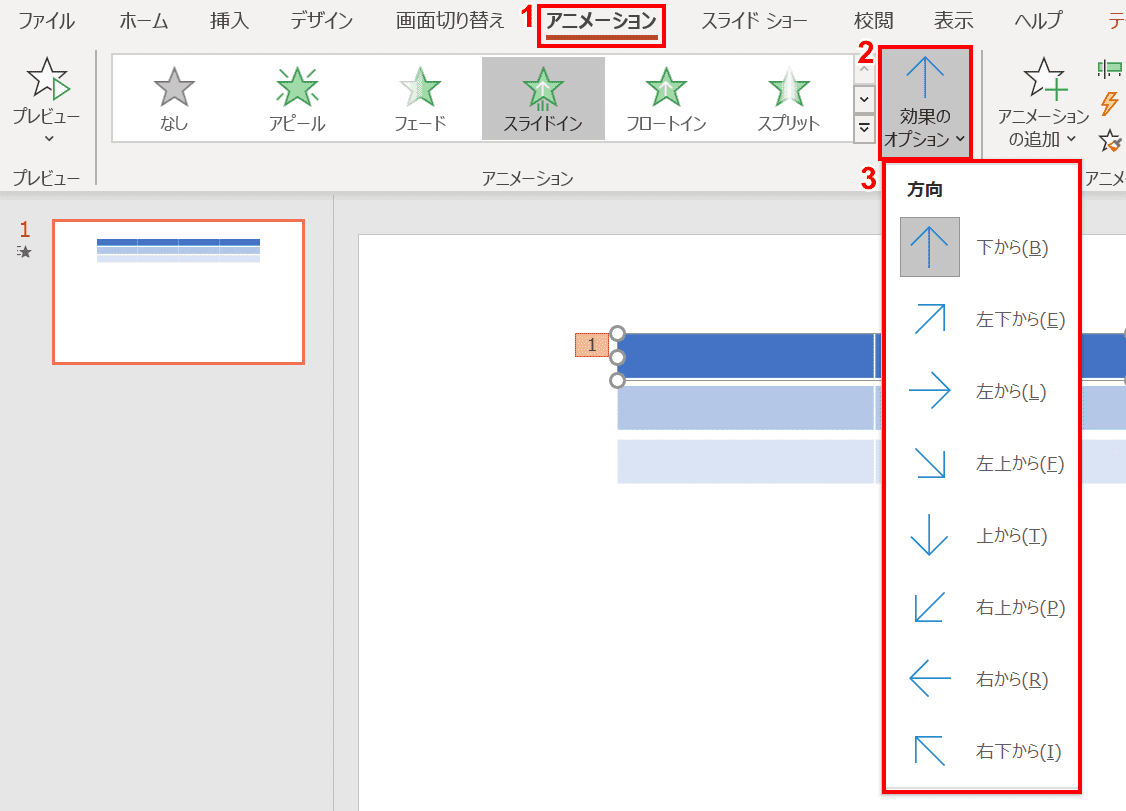 効果のオプション