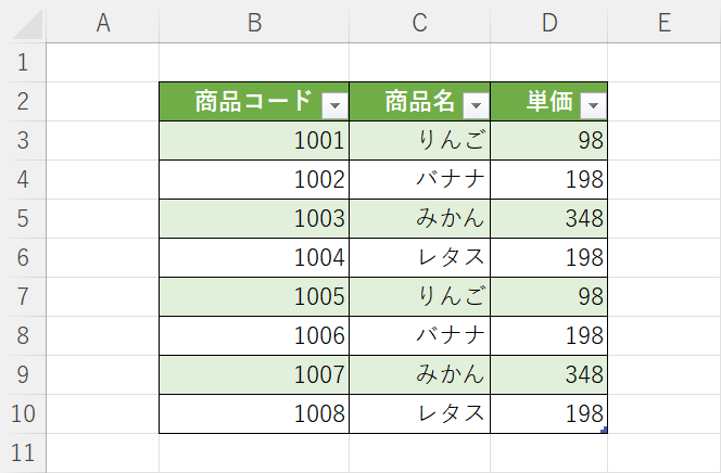 1行おきに色を変更する