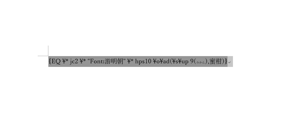 フィールドコードの表示