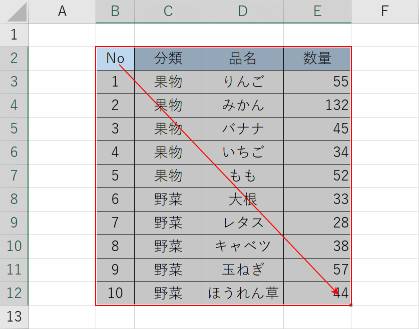 範囲を選択する