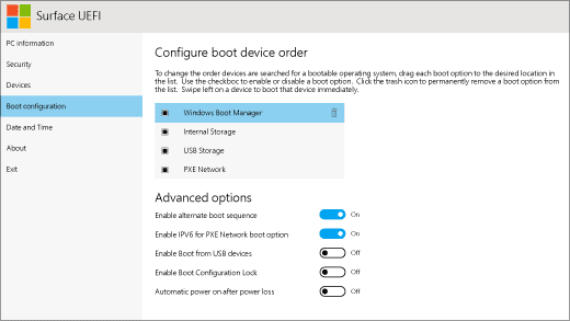 Surface UEFI